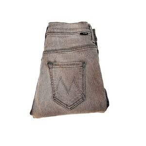 Mother The Swooner Supermoon Stripe Gray Skinny Jeans Size 25
